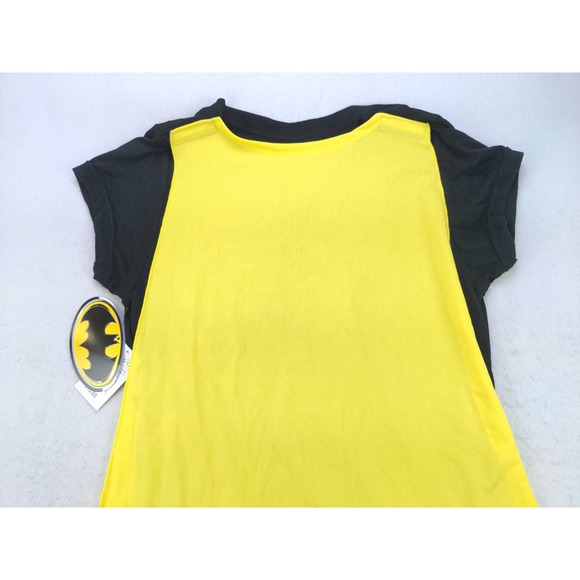 Girls Batman Costume Shirt W/ Detachable Cape Size XL 15/17 Black NWT - Picture 5 of 10